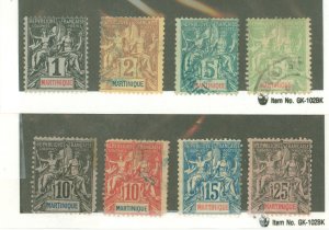 Martinique #33-4/36-40/43  Single