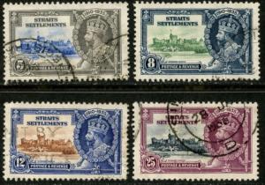 STRAITS SETTLEMENTS Sc#213-216 SG#256-259 1935 KGV Silver Jubilee Complete Used