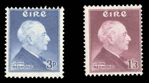 Ireland #157-158 Cat$15.75, 1958 Redmond, set of two, never hinged