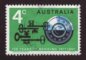 Australia 1967 Sc#425, SG#410 4c Green Keys & Combination Lock USED.