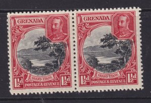 GRENADA,1934 KGV 1 1/2d. Black & Scarlet perf. 12 1/2, pair, lhm.