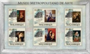 Mozambique - Classical Art - 6 Stamp Sheet  13A-425