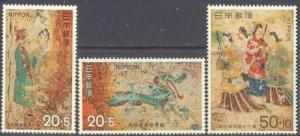 JAPAN B38-40 MNH 1973 TAKAMATSU-ZUKA MURALS