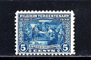 #550 US 5 CENT BLUE PILGRIM TERCENTENARY MINT-N/H-FINE-VF