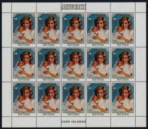 Aitutaki 364-6 Sheets MNH Princess Diana, Prince's William, Henry & Charles