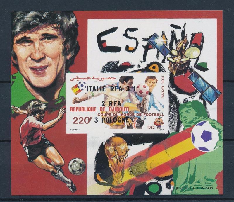 [60448] Djibouti 1982 World Cup Soccer Football with overprint Imperf MNH Sheet