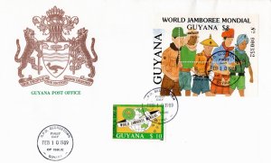 Guyana 1989 Sc 2012 and 2013 souvenir sheet FDC