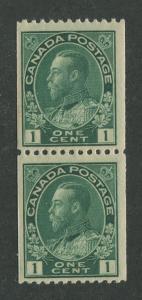 CANADA #131 MINT PAIR F/VF NH