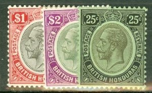 JS: British Honduras 92-103 most mint (98 used) CV $187.50; scan shows a few