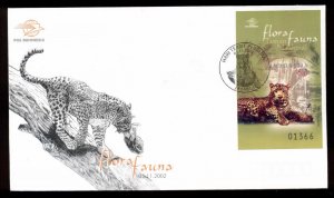 Indonesia 2002 Flora & fauna, Panther IMPERF MS FDC