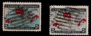 Canada Scott 85-86 Used Christmas 1898 Map Stamp set with nice cancels