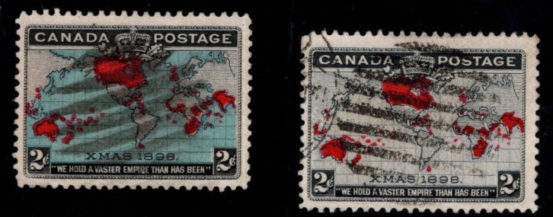 Canada Scott 85-86 Used Christmas 1898 Map Stamp set with nice cancels