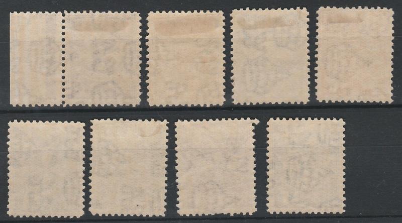 MALTA 1925 POSTAGE DUE RANGE TO 1/- WMK MULTI SCRIPT CA