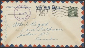 1935 #211-216 Geo V Silver Jubilee Set of 6 FDCs Air Mail Cover Handstamp Cachet