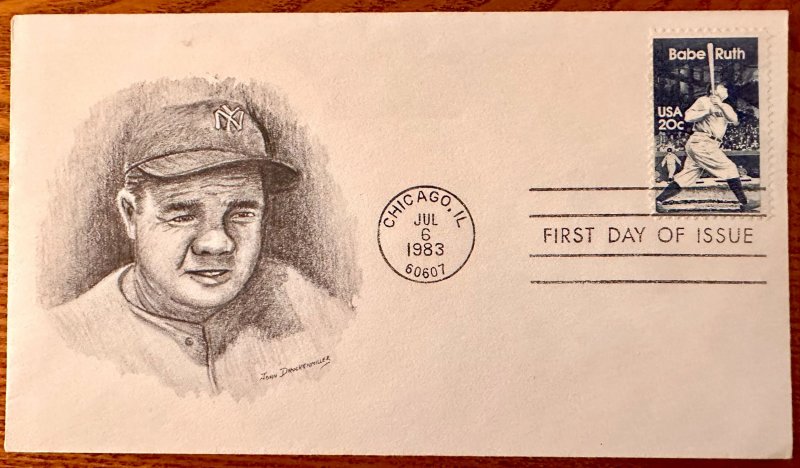 US # 2046 Babe Ruth FDC collection 7 covers all different