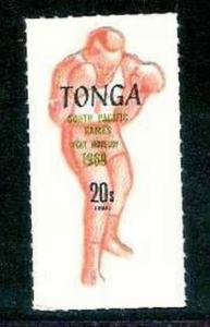 Tonga 1968 Odd Shaped, Die Cut, 20s Airmail Pacific Games, Sport, Boxing Shap...