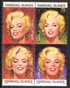 Marshall Islands 1995 Cinema Actress Marilyn Monroe set of 4 MNH