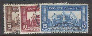 Egypt Scott 108-110 used