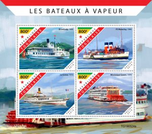 Togo 2019 MNH Ships Stamps Steam Boats Waverley Mississippi Queen Nautical 4v MS