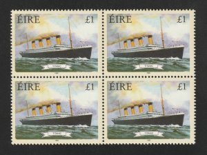 Ireland, stamp, scott#1172,  mint never hinged,  block of 4, ship