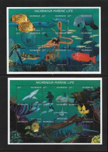 FISH - NICARAGUA #2187-8   SHEETS OF 9    MNH