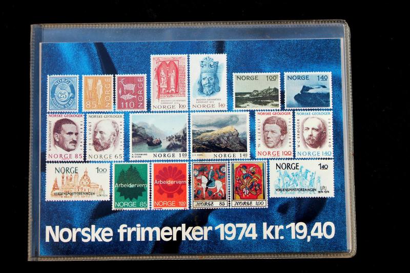 Norway Stamps Sc# 631-646 MNH Complete 1974 Commemorative Year Set in Folder