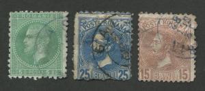 ROMANIA #68, 73, 74 USED