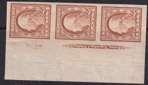 #346 Mint NH, XF, Plate number strip of 3, imprint (CV $130) (CV $25 - ID3061...