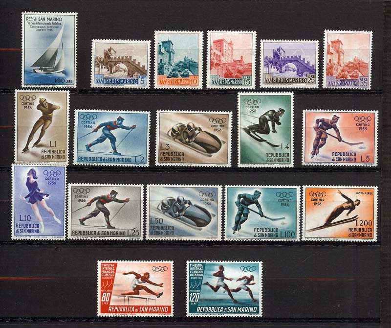 1955 - SAN MARINO - Complete year set - Scott #358 and others - MNH**
