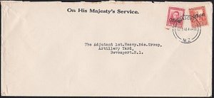 NEW ZEALAND 1940 OHMS military cover 2d Whare & GVI 1d OFFICIAL opts.......A6806