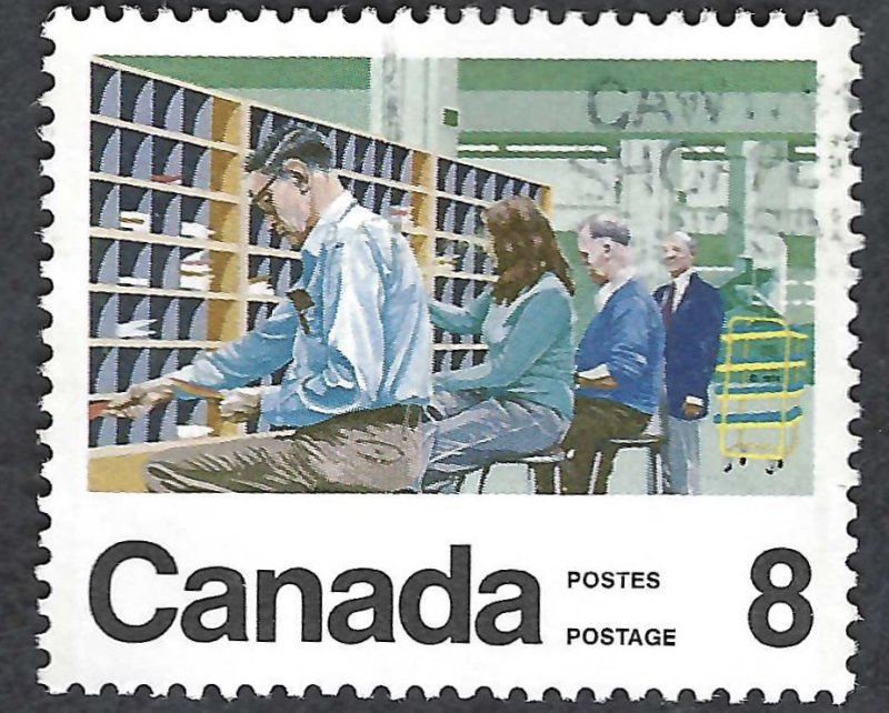 Canada #637 8¢ Postal Clerk (1974). Used.