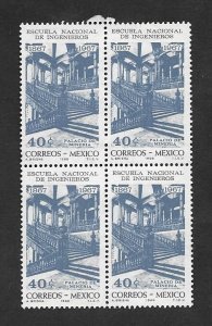 SE)1968 MEXICO, CENTENNIAL OF THE FOUNDATION OF THE SCHOOL OF ENGINEERS, STAIRS,