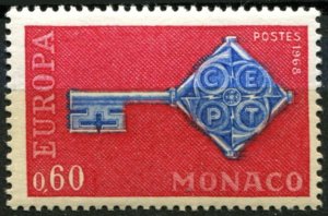 Monaco Sc#690 MNH, 60c car & ultra, Europa (C.E.P.T.) 1968 - Key (1968)