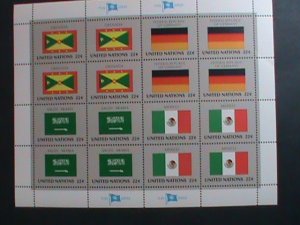 ​UNITED NATION-1985 SC#450-453  U. N. FLAGS SERIES MNH FULL SHEET- VERY FINE