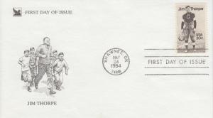 1984 Jim Thorpe (Scott 2089) Readers Digest  FDC