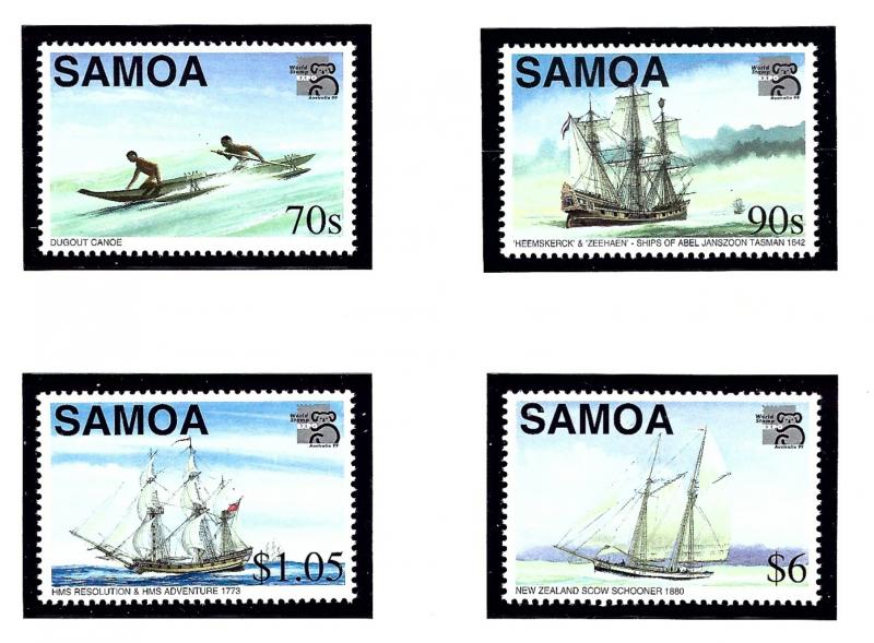 Samoa 967-70 MNH 1999 Sailing Ships