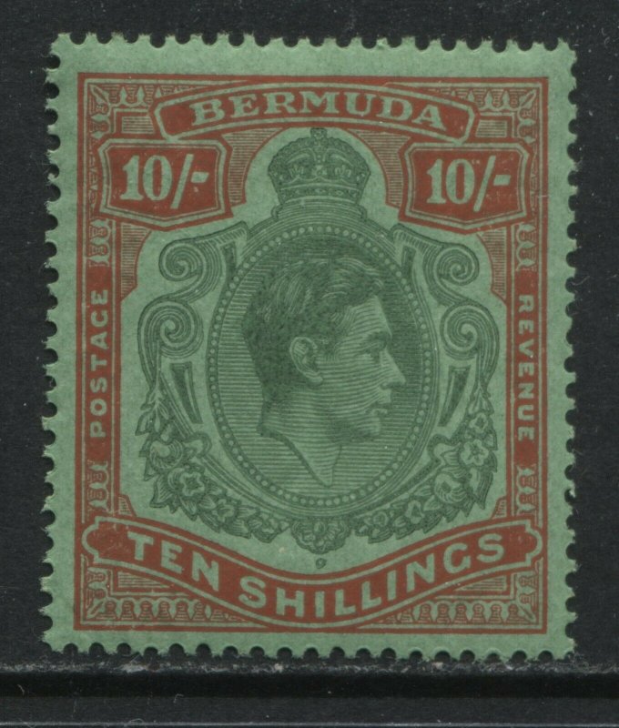 Bermuda KGVI 1939 10/ red & green perf 14 unmounted mint NH