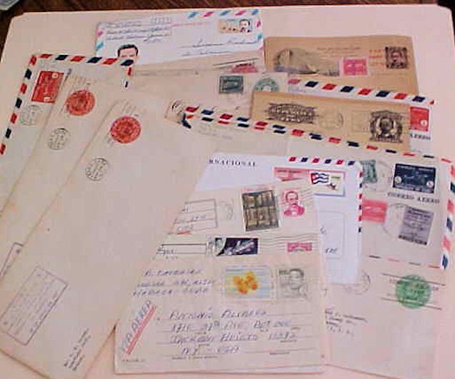 CUBA  10 ENTIRES  FROM 1905 , 3 POSTAL CARDS TO USA 5 AFTER 1959 & 4 ENTIRE FD
