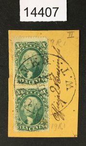 MOMEN: US STAMPS # 32 PAIR USED $400 LOT #14407