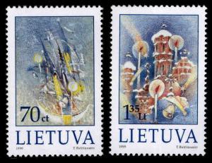 LITHUANIA Scott 648-649 MNH** 1999 Christmas New Yers set