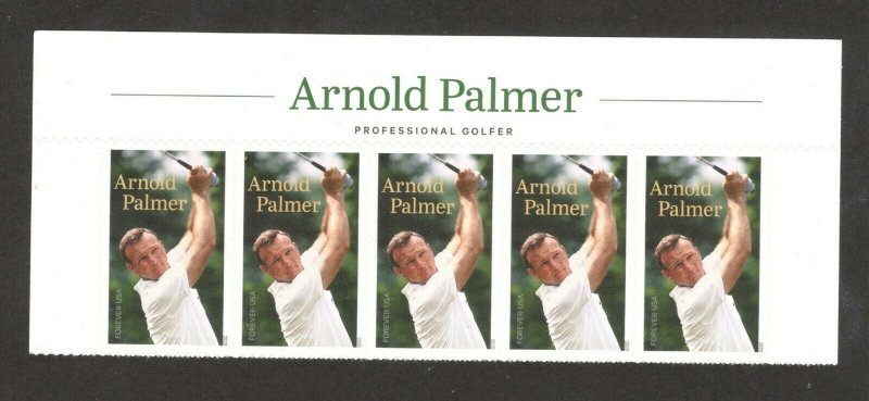 5455 Arnold Palmer Header With 5 Stamps Mint/nh FREE SHIPPING 