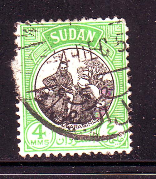 Sudan Sc 101 1951 4 m Baggara Girl stamp used