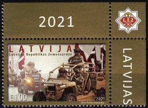 LATVIA 2021-14 MILITARY: National Guard of Latvia - 30, Flags. CORNER, MNH