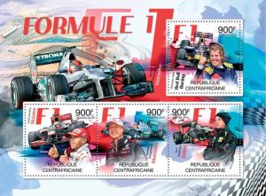 CENTRAFRICAINE 2012 SHEET FORMULA 1 F1 PILOTS DRIVERS SPORTS