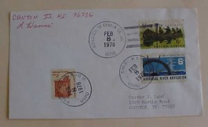 US  CANTON ISLAND   HONOLULU 1978 FEB 28  IN 2 DIFF. CANCELS