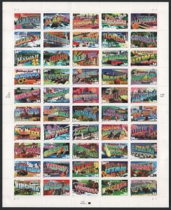SC#3561-3610 34¢ Greetings From America: Sheet of Fifty (2002) SA