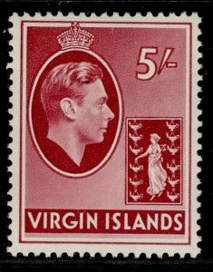 BRITISH VIRGIN ISLANDS GVI SG119, 5s carmine, M MINT. Cat £70. CHALKY