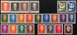 23 NETHERLANDS 306-322 325-330 Stamps Queen Juliana Postage Collection MINT LH