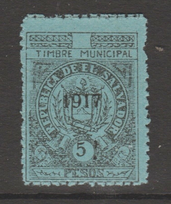 El Salvador revenue Fiscal stamp 10-19-20b mnh no gum 5 Peso