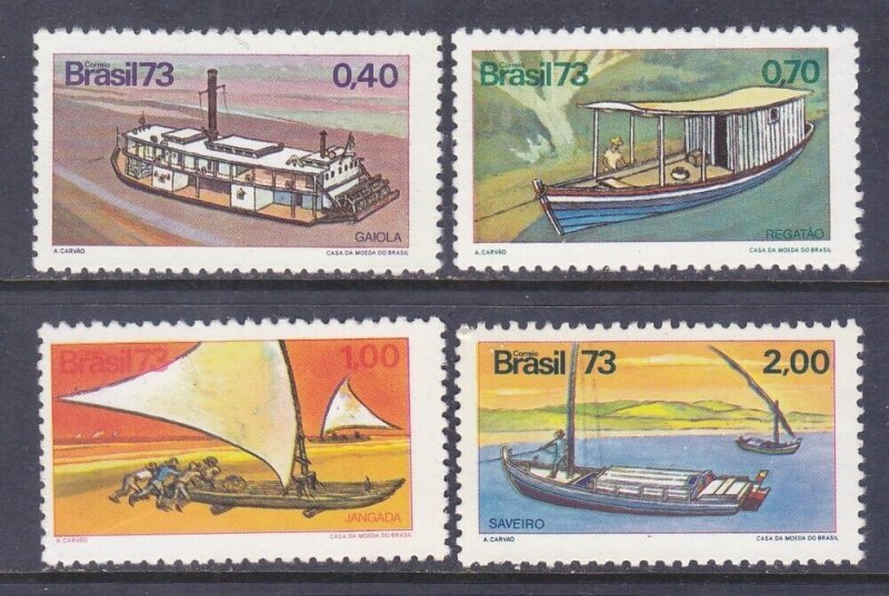 Brazil 1322-25 MNH 1973 River Boats Full Set of 4 Very Fine